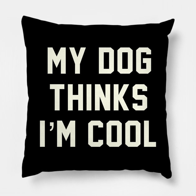 MY DOG THINKS IM COOL FUNNY SARCASTIC HUMOR NOVELTY PUPPY Pillow by Aydapadi Studio