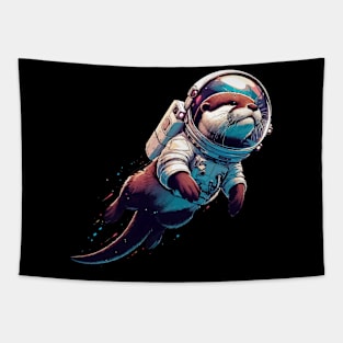 Otter Astronaut in Space Tapestry