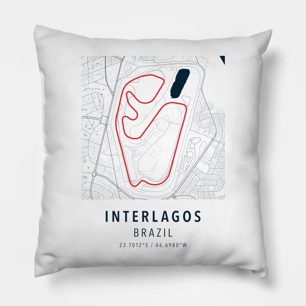 interlagos simple track Pillow by boy cartograph