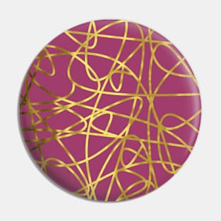 Gold Scribbles On Purple Pin