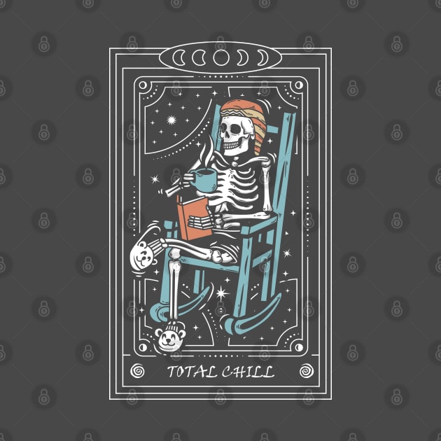 Tarot Card Funny Chilling Skeleton by EddieBalevo