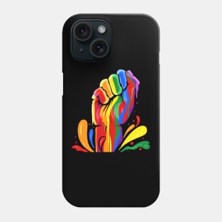 Raise Your Fist Rainbow Color LGBTQ Pride Month Phone Case