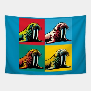 Walrus  Pop Art - Odobenus rosmarus Tapestry