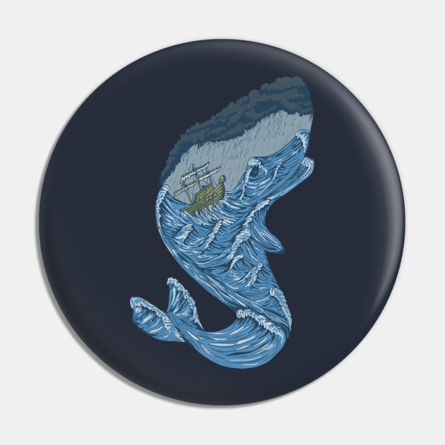 The Whale and the Rough Seas Pin by felipeoferreira