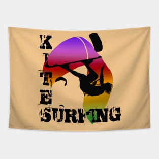 Kite Surfing WIth Freestyle Kitesurfer And Kite 5 Tapestry