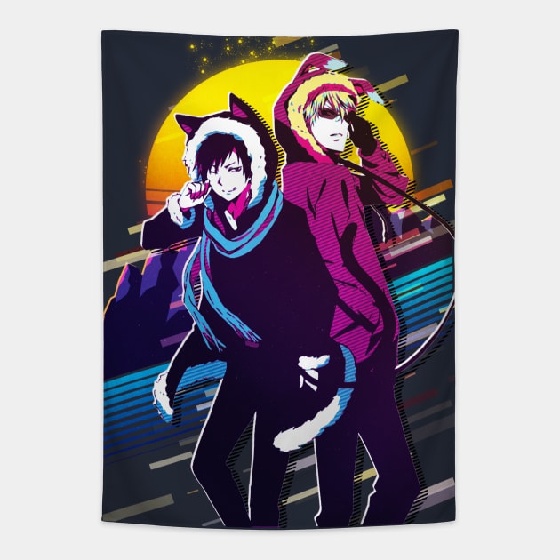 Izaya Orihara and Shizuo Heiwajima - Durarara Tapestry by 80sRetro