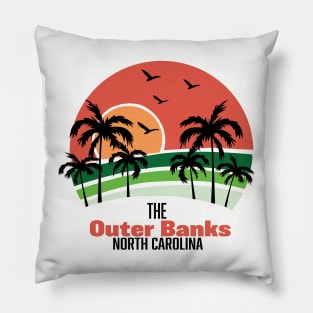 Outer Banks Sunset Green Design Pillow