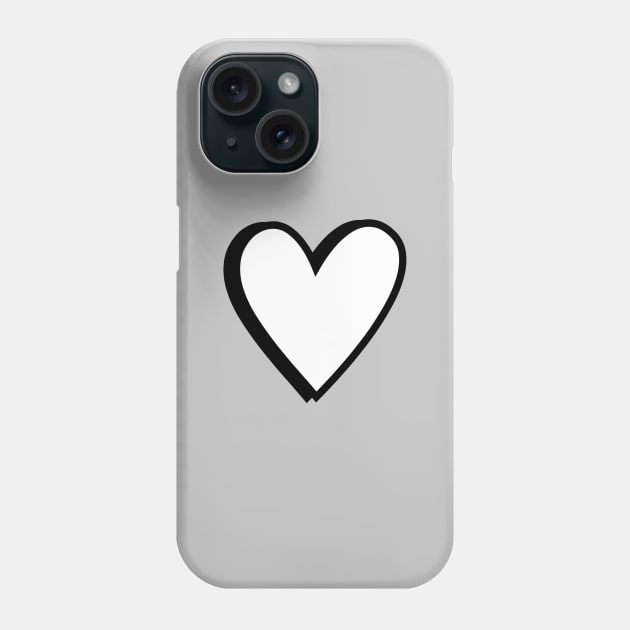 Black and White Love Hearts Cartoon Style on Grey Phone Case by OneThreeSix