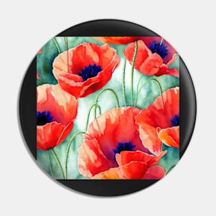 Watercolor poppy flower Pin