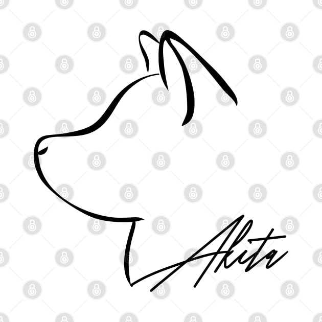 Proud Akita profile dog lover gift by wilsigns