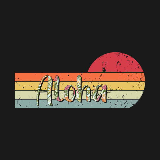 Vintage Aloha Summer Sunset by hnmarart