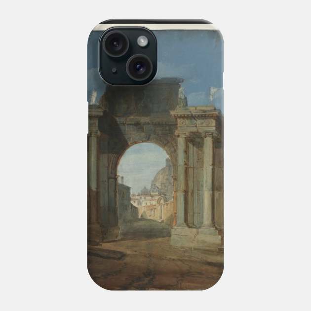 A Capriccio with the Dome of St Peter's, Rome, Seen through a Ruined Triumphal Arch, 1797 Phone Case by Art_Attack