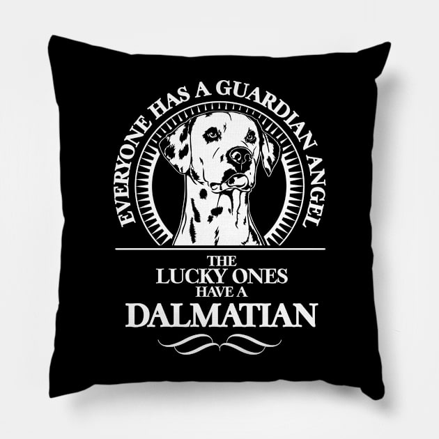 Dalmatian Guardian Angel dog mom Pillow by wilsigns