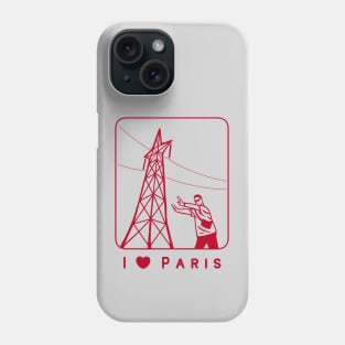 Fun with popular towers. For tourists in Paris and Pisa  with red ink Phone Case