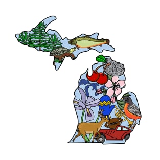 Michigan State Symbols Art T-Shirt