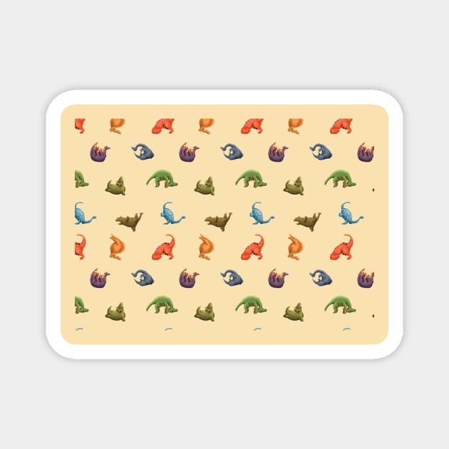 Dinoyoga Pattern Magnet by Scarmo Scribbles