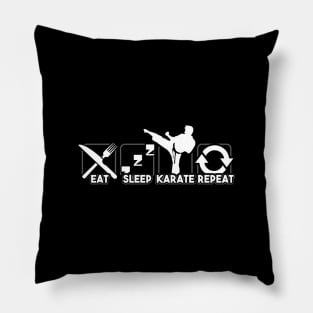 Eat sleep karate repeat Pillow