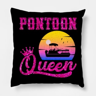 Pontoon Queen Vintage Funny Pontoon Boat Lover Girls Pillow