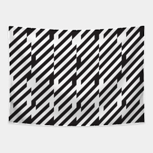 Abstract black and white lines pattern Tapestry