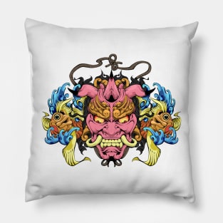 Japanese Art. Japanese Art Style. Japanese Oni. Japanese prints. Japanese Yokai. Asian art. Japanese Oni Mask. Japanese Koi. Asian T-shirt Pillow