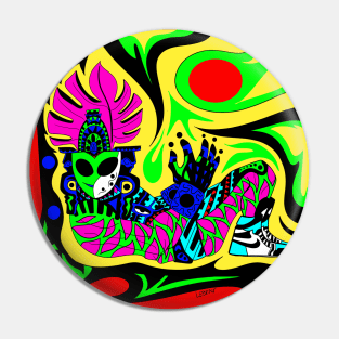 alien mayan lord in stylish shoes kaleidoscope ecopop Pin