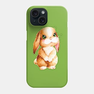 Kawaii Brown Bunny with Beautiful Shiny and Curious Eyes Phone Case