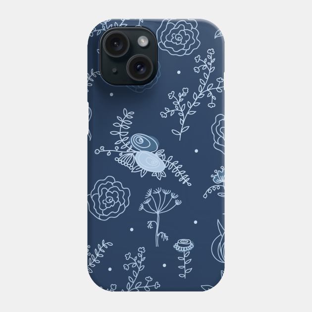 Elegance Seamless pattern with flowers, vector floral illustration in vintage style Phone Case by Olga Berlet