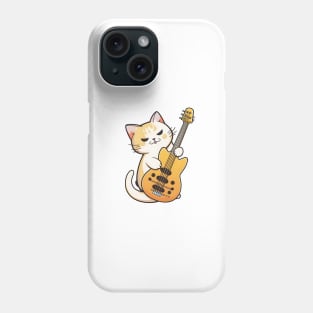 Cat Rocking Bass Guitar Phone Case