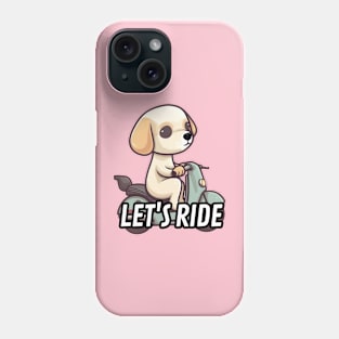 A cute dog and the scooter bike Phone Case