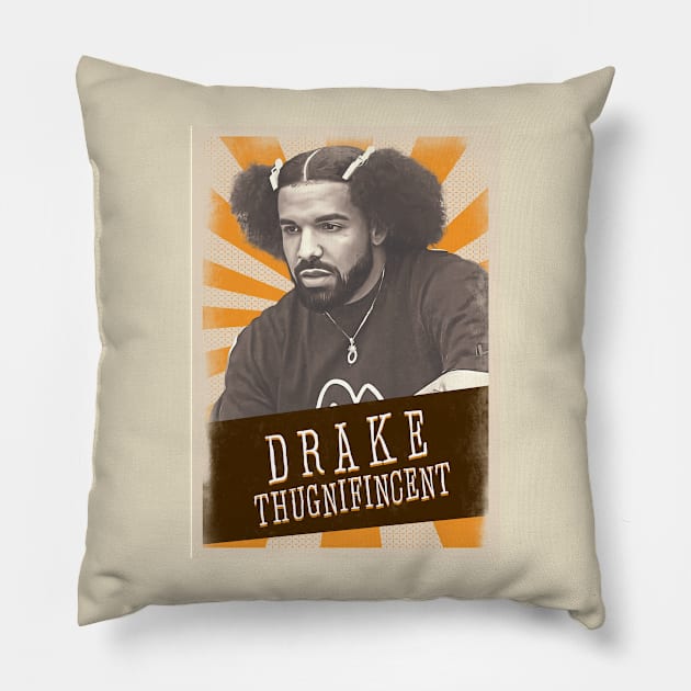 Vintage Aesthetic Drake Style Thugnifincent Pillow by SkulRose