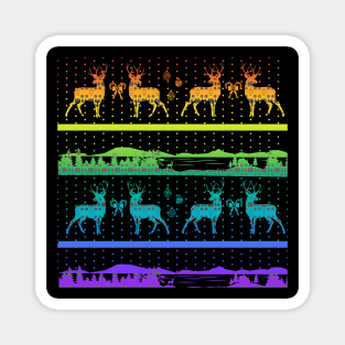 Rainbow deer christmas Magnet