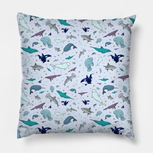 Ocean in Blue Pillow