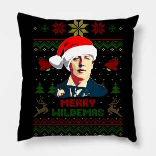 Oscar Wilde Merry Wildemas Pillow