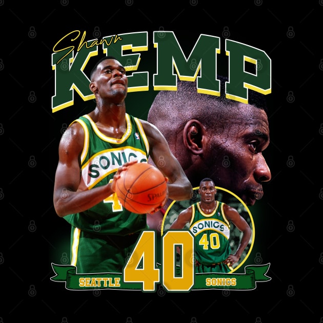 Shawn Kemp The  Reign Man Basketball Legend Signature Vintage Retro 80s 90s Bootleg Rap Style by CarDE