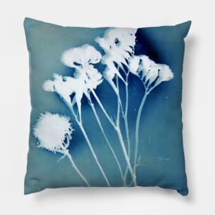 Blue Strawflower Pillow