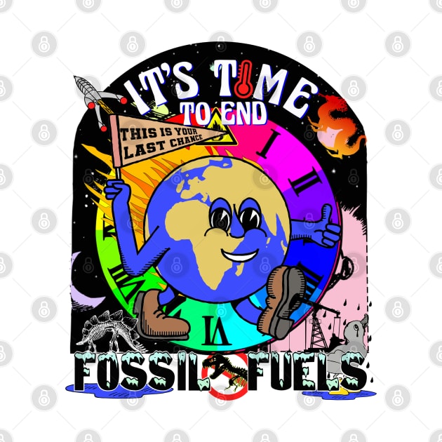 Save The Planet - It's Time To End Fossil Fuels - Free Renewable Energy Illustration by blueversion