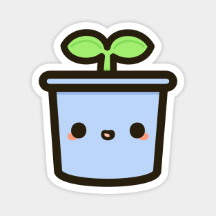 Cute sprout in pot Magnet