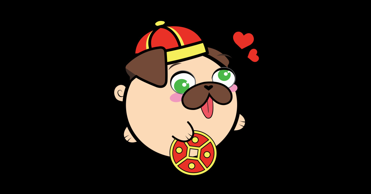 Doopy the Pug Puppy - Chinese New Year - Poopy And Doopy - Sticker ...