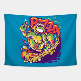 Pizza Turtle Time Tapestry