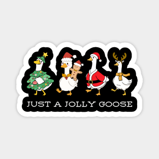 Jolly Christmas Geese – Festive Feathered Friends in Holiday Gear Magnet
