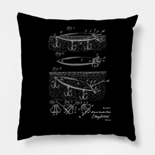 Fishing Lure Vintage Patent Drawing Pillow