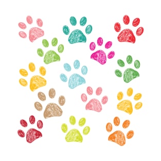 Colorful paw print T-Shirt