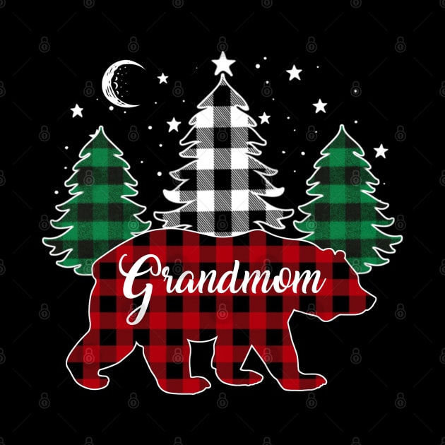 Grandmom Bear Buffalo Red Plaid Matching Family Christmas by Marang