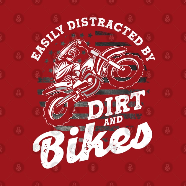 American Flag Rider Dirt Bike Racing by Toeffishirts