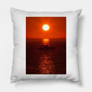 sunset boat Pillow