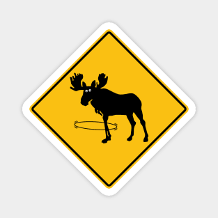 Hula Hooping Moose Crossing Magnet