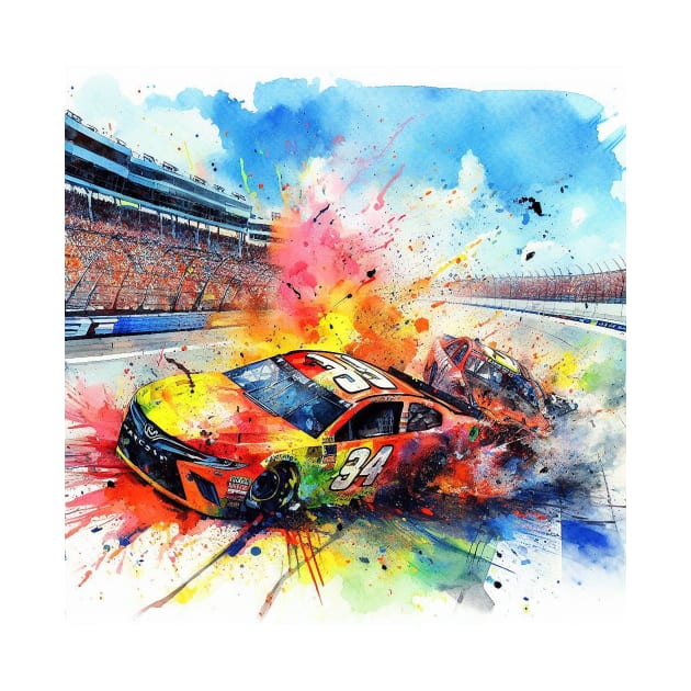 Artistic illustration of stock car racing by WelshDesigns