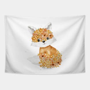 Floral fox Tapestry