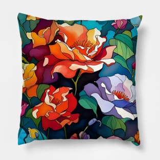 Watercolor Flowers Pillow