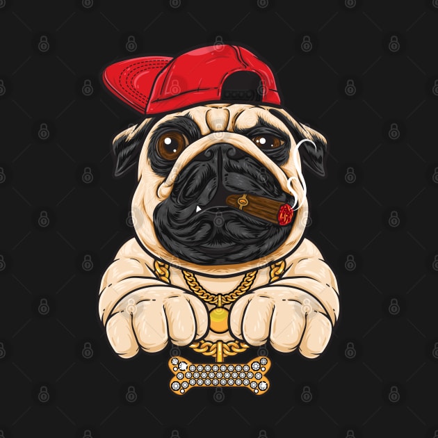 Gangster pug dog by sharukhdesign